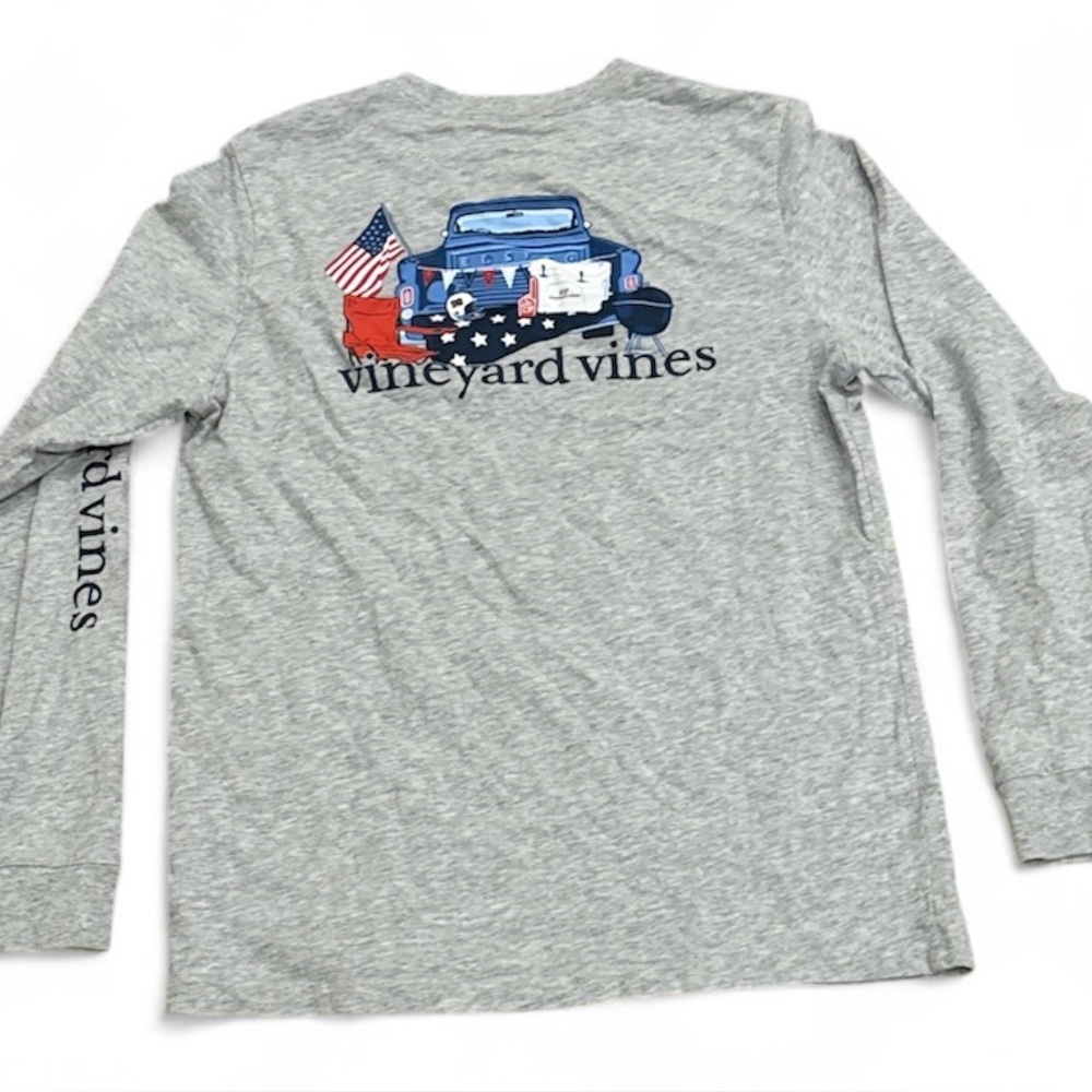 Vineyard Vines Boys July 4th Truck Long Sleeve Tee Shirt 16 large